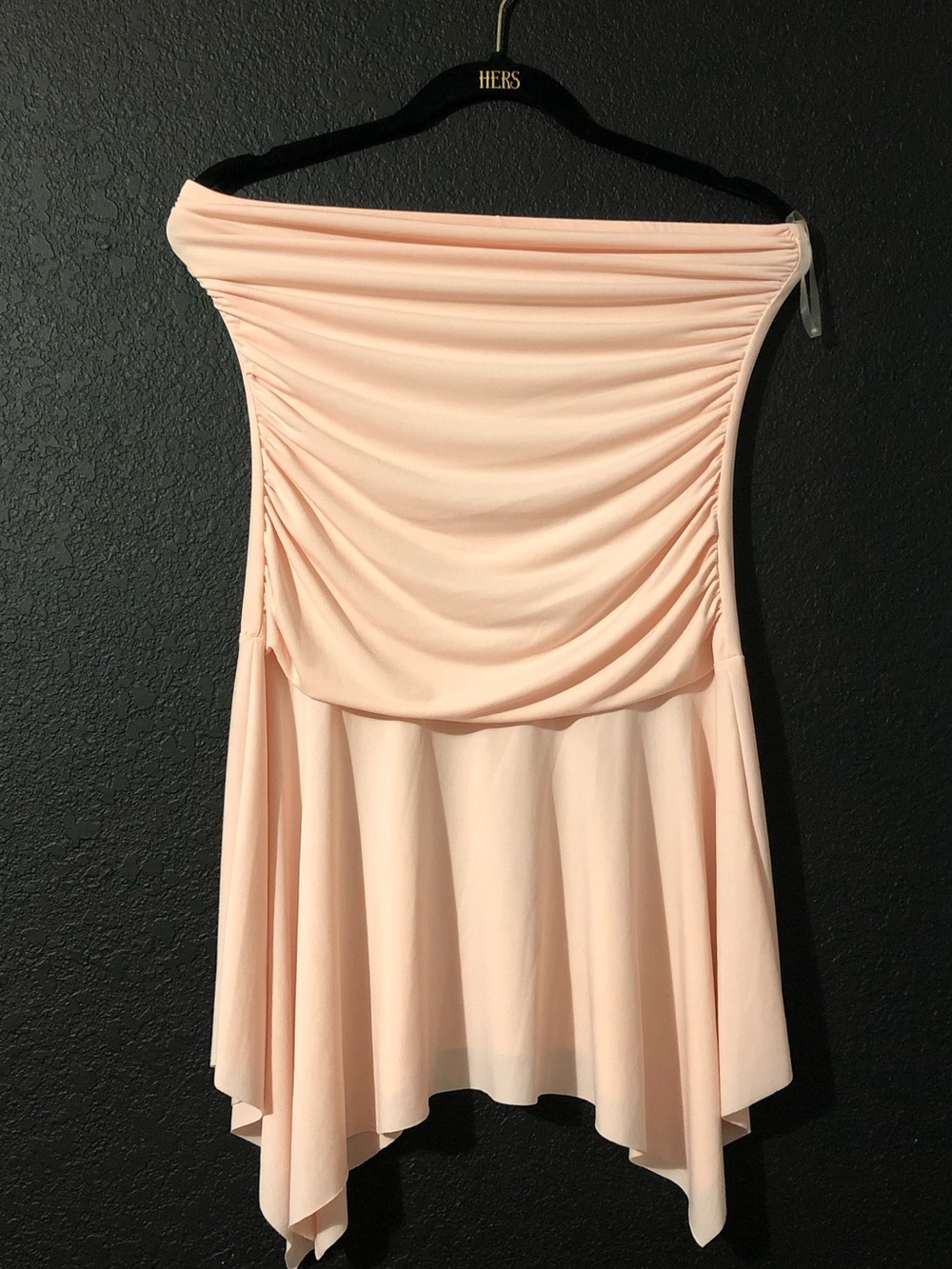 Strapless Pale Pink Draped Women’s Dress